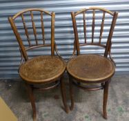 Two 1920s Mundus, Austrian bentwood bistro chairs (part label present), together with a Thonet