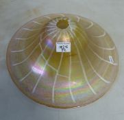 Mid century hand blown iridescent glass light shade, diameter 40cm.