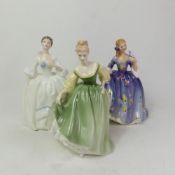 Royal Doulton lady figurines, Kelly HN3222 and Nicola HN2839, both first quality, together with a