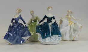 Royal Doulton lady figures to include Sweet Seventeen HN2734, Janine HN2461, Fragrance HN HN2334 and