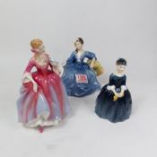 Royal Doulton seconds lady figurines, Elyse HN2429 and Nicola HN2804, together with smaller first