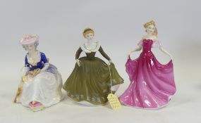 Royal Doulton Lady Figurines to include:- Emma HN3714, Geraldine HN2348, Kathleen HN3100, tallest:-