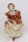 Rare Royal Doulton early figurine, Curtsey HN670, Impressed date 1924, height 26cm.