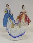 Royal Doulton lady figures to include Helen HN3601, Southern Belle HN2229 and Pamela HN3223. (H: