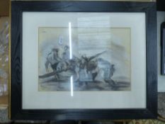 Mixed collection of framed prints to include 'Swansea Castle c1848', Greenwich, Kent', a landscape