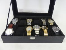 Display case to include nine Citizen watches (All told to be working)