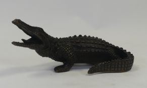 Bronze figure of a Crocodile. (L: 24.5cm)