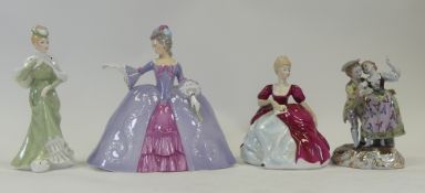 A collection of lady figures to include Franklin Porcelain Marianne 'The Minuet' (hairline crack