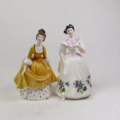 Royal Doulton figurines, Coralie HN2307 (1st quality) and Figure of the Month February HN2703 (2nd