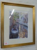 Michael MacDonagh Wood (contemporary), canal scene, Venice, 'Rio della Cazziola', limited edition