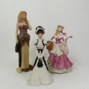 Three Wedgwood figurines, including Caroline, Vanessa and Rose (3).