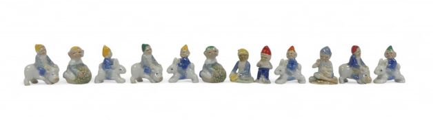 Wade Whimsies 1950/60's 'Lucky Fairy Folk' Series (Leprechauns)(12)(1Tray)