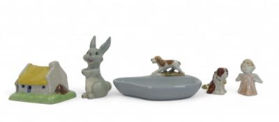 Wade selection to include:- Spaniel design soap dish, St Bernard key ring, Smiling Bunny, Pink