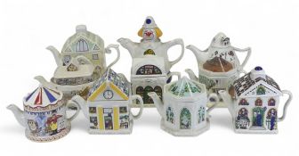 Wade selection of Collectors novelty teapots to include:- The Police Station, The Wedding, Railway