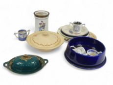 A collection of Wade ceramics to include plates, lidded serving dish, covered butter plate, small