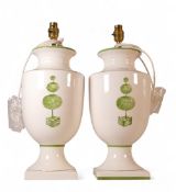 A Pair of Italian Ceramic Lamps, Height 45cm. (2)