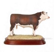 Border Fine Arts Hereford Bull, model no.B0772 by Ray Ayres, limited edition no.802 of 950, with box
