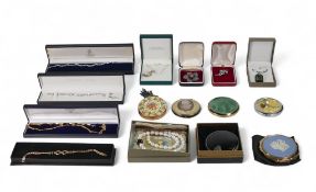 A selection of Costume jewellery to include:- boxed silver tone bracelets, gold tone bracelets,