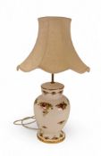 Royal Albert 'Old Country Roses' table lamp with lamp fitting (unchecked)and shade. Lamp base H:-