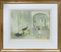William Russell Flint: a framed and pencil signed artist's print of four Mediterranean ladies
