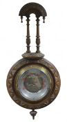 Victorian carved walnut banjo barometer, h.72cm/28inches.