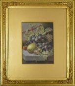 Oliver Clare (1853-1927) British Artist, mounted and framed behind glass still life arrangement