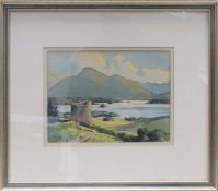 Sean O'CONNOR,(1909-1992) watercolor of The Lake from Aghadoe, Killarney, 17 x 23.5cm.
