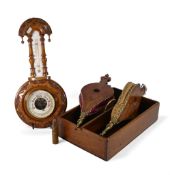 A selection to include:- Aneroid Bango Barometer, two sets of Fire Bellows, brass handled two
