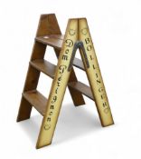 Vintage Champagne advertising folding wooden steps. (H: 85cm)