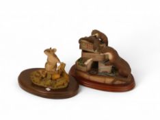 A selection of resin type Animal figures to include:- Border Fine arts 'Mammals' On The Quay Side'