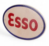 Esso cast iron advertising sign. (H: 22cm x L: 32cm)