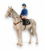 John Beswick Racehorse and Jockey, style 2, model No. JBH29 GR, limited edition no. 120/250, grey
