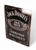 Medium size Enamel 'Jack Daniel's' advertising sign. (H: 40cm x W: 30cm)