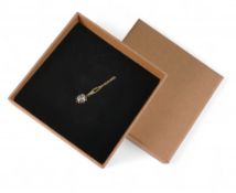 9ct gold pendant set with aqua coloured stone and 9ct gold chain, 1.4g.