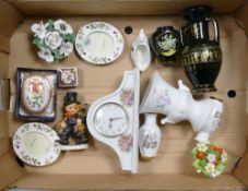 A mixed collection of ceramics to include:- Wedgwood 'Wild Strawberry small oval picture frames,