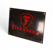Enamel 'Firestone' advertising sign. (H: 20cm x W: 30cm)