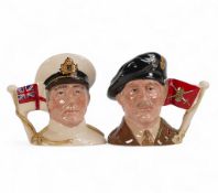 Royal Doulton small character jugs to include Viscount Montgomery of Alemain D6850 and Earl