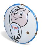 Esso Round enamel advertising sign, diameter 30cm.