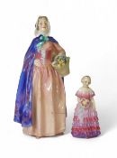 Royal Doulton early figures Jean HN1877, hairline cracks to shawl and miniature The Bridesmaid M30,
