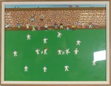 Gordon Barker 'What A Catch' signed, acrylic on paper. 33cm x 43cm Including The Frame. Artist