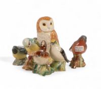 Beswick birds to include Barn Owl, Wren 993, Grey Wigtail 1041, Goldcrest 2415, Blue Tit 992 and