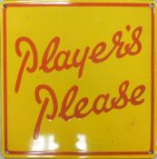 Tin 'Player's Please' advertising sign. (H: 30cm x L: 30cm)