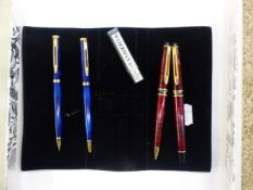 Two Waterman Paris ballpoint pen and a propelling pencil sets (4).