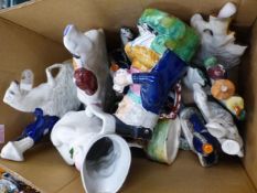 A collection of Staffordshire flat-back figures, some damages noted (12 approx).