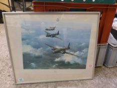 Framed Wellington Print by Robert Taylor, Signed By Bill Townsend, overall size 62cm x 51cm.