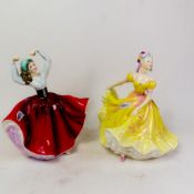 Royal Doulton lady figurines, Ninette HN2379 and Karen HN2388 (2).
