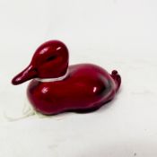 Royal Doulton Small Flambe Duckling, height 4cm.