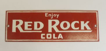 Enamel 'Red Rock Cola' advertising sign. (H: 10cm x L: 30.5cm)