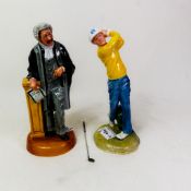Two Royal Doulton character figures, Teeing off HN3276 & The Lawyer HN3041 (2)