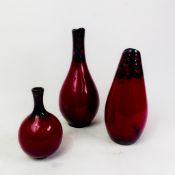3 Royal Doulton Flambe Centenary vases 1904-2004 tallest 20cm (3)